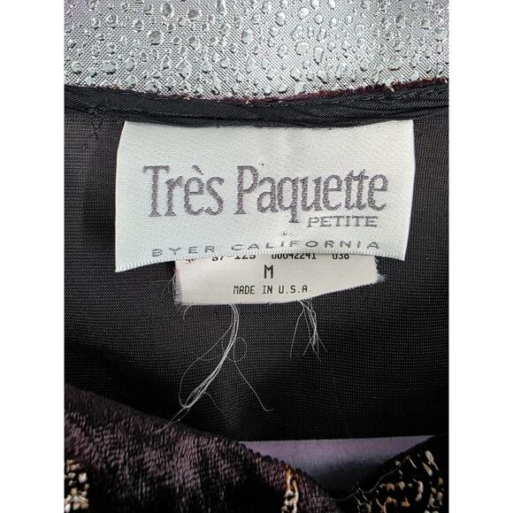 Byer California Très Paquette Black Velvet Dress Jacket Floral Embroidery Ornate - Picture 4 of 5